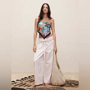 NWT! Banana Republic Light Pink White Lotus Oversized Fisherman Pant XXS PETITE